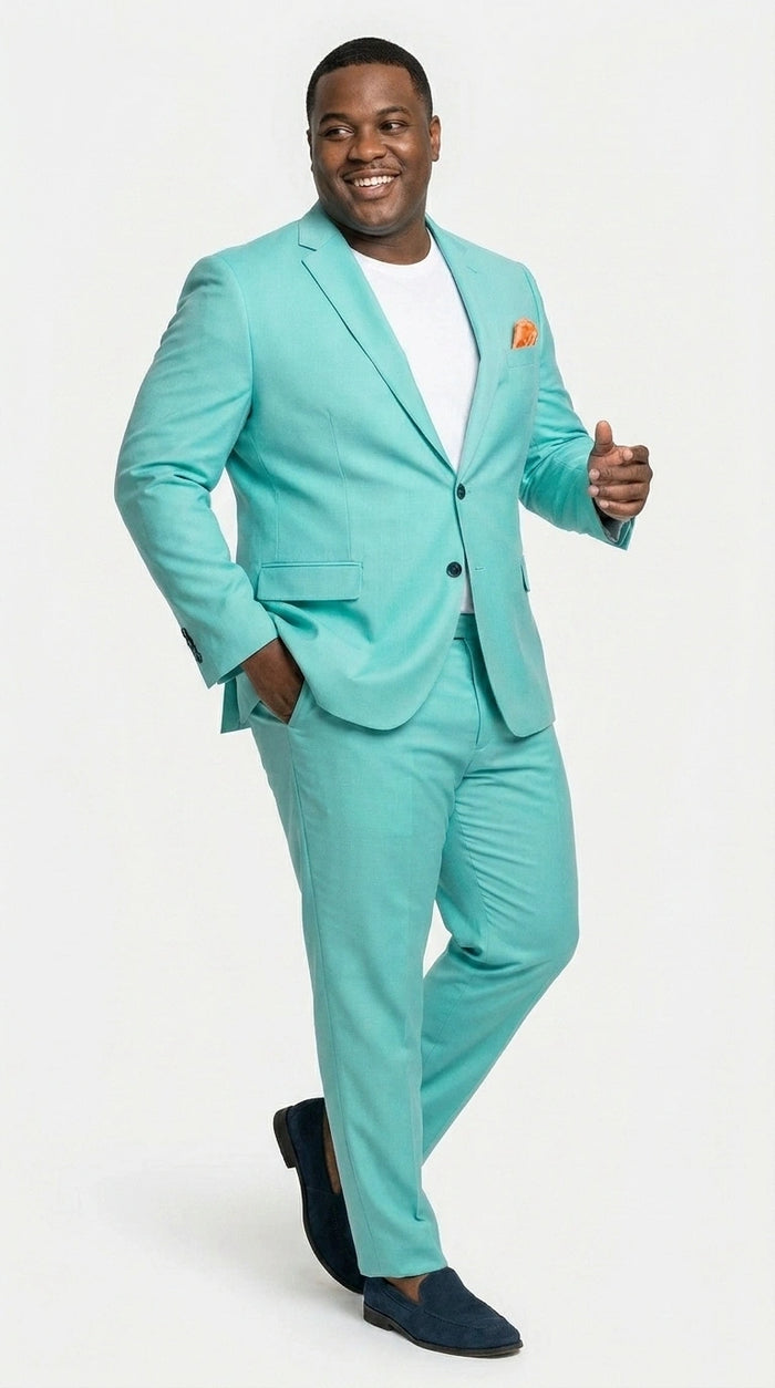 Men’s Turquoise 2 Piece Suit with Jacket and Pants, Formal Wedding Suit for Prom, Parties, Summer Events, and Special Occasions