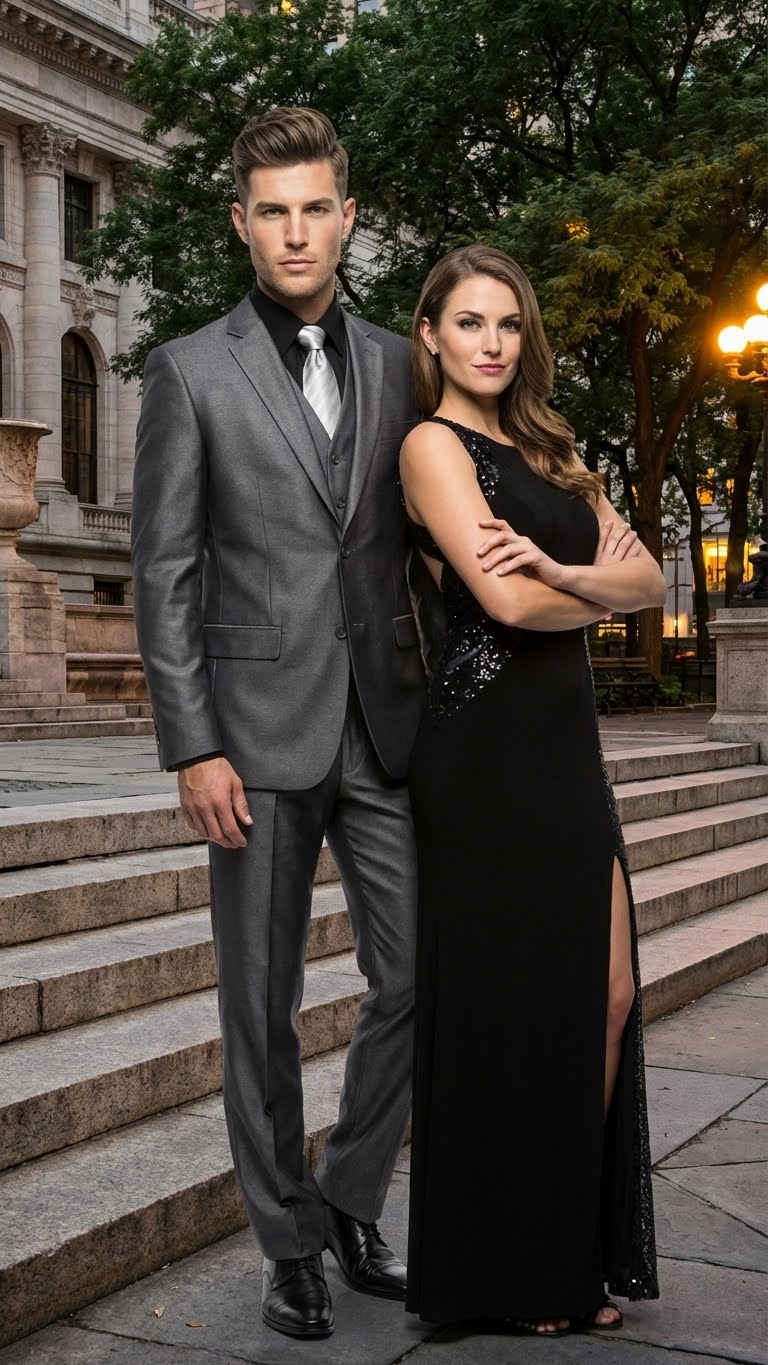 Mens Charcoal Gray Suit With Sheen -  | Shiny Texture Fabric Three Piece Wedding and Party Business - 34 Short or Extra Small