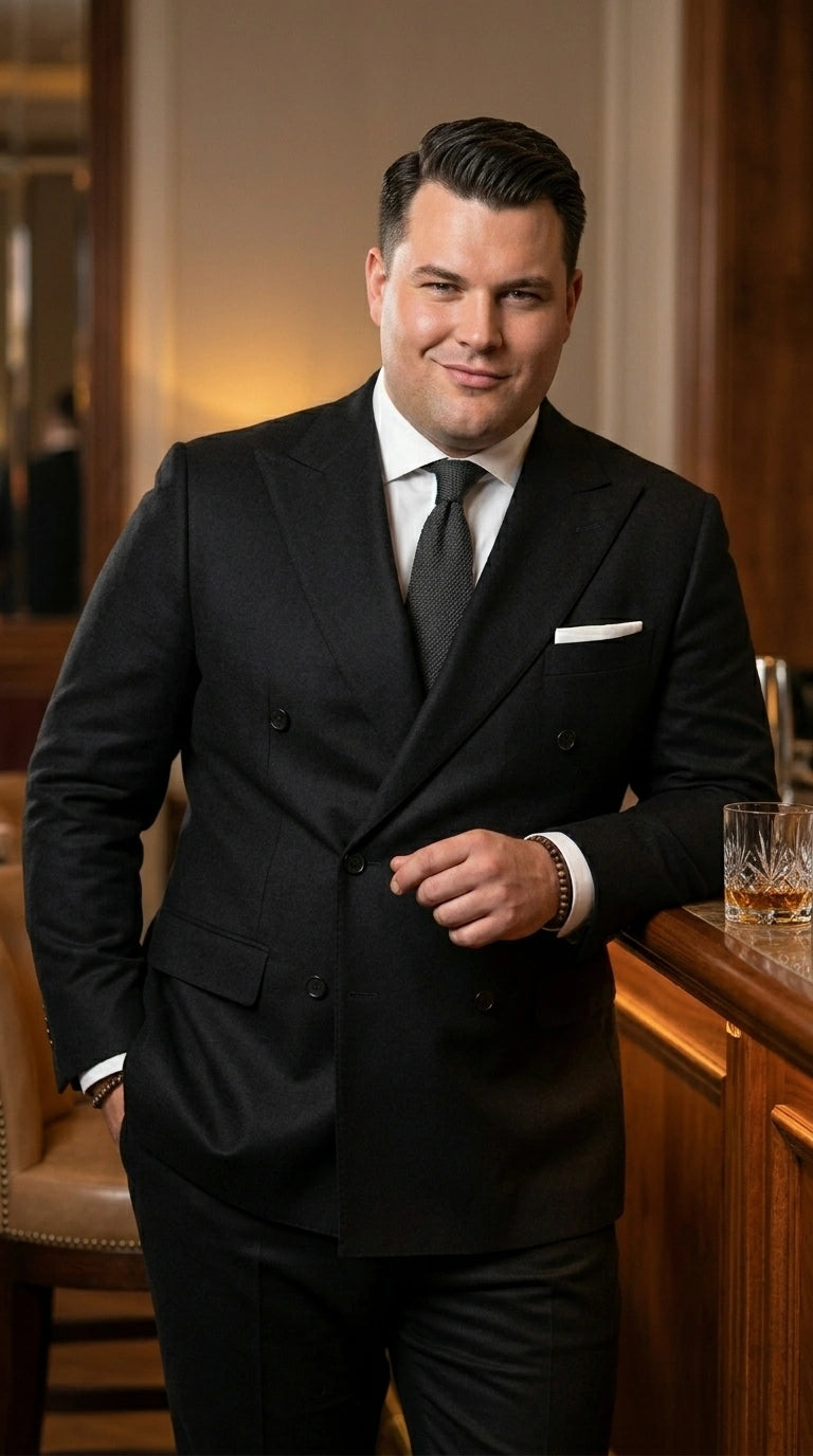 Men’s Black Double Breasted Blazer, Formal Wedding Business Casual Sport Coat Jacket - 36 Short