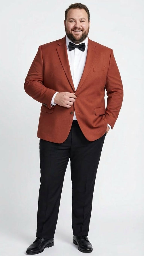Mens Brick Copper Rust Color  Blazer Slim Fit Formal and Party Wear Jacket in Burnt Orange Sport Coat