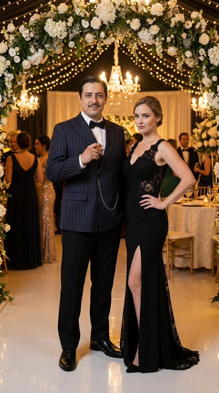 Men’s Black Pinstripe Blazer Gomez Addams Inspired Jacket – Vintage Double Breasted Formal Blazer, Classic Party Costume Wear, Elegant Evening - 36 Short