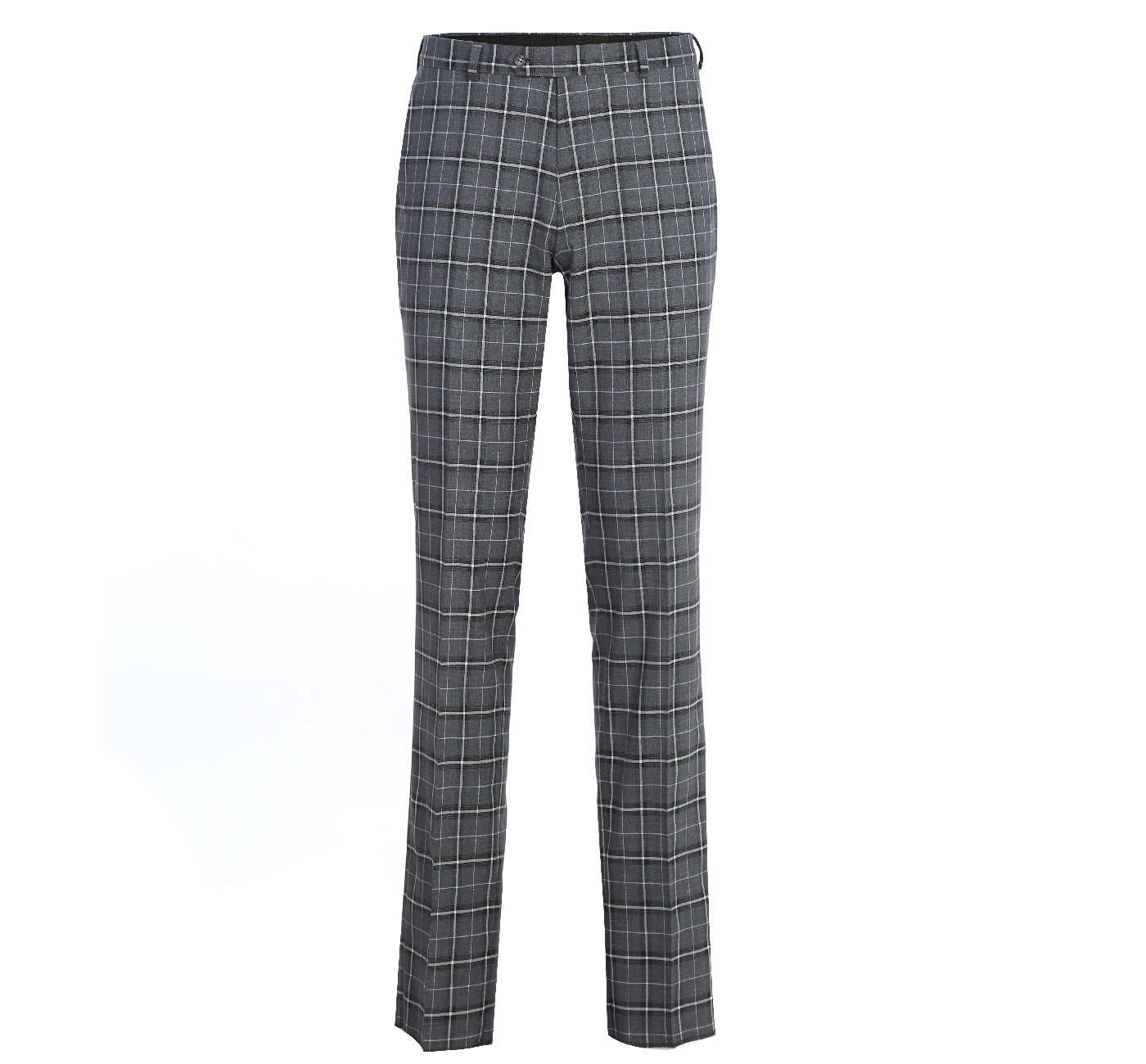 293-14 Men's Classic Fit Single Breasted Grey & White Check Suits - 38Lx32W