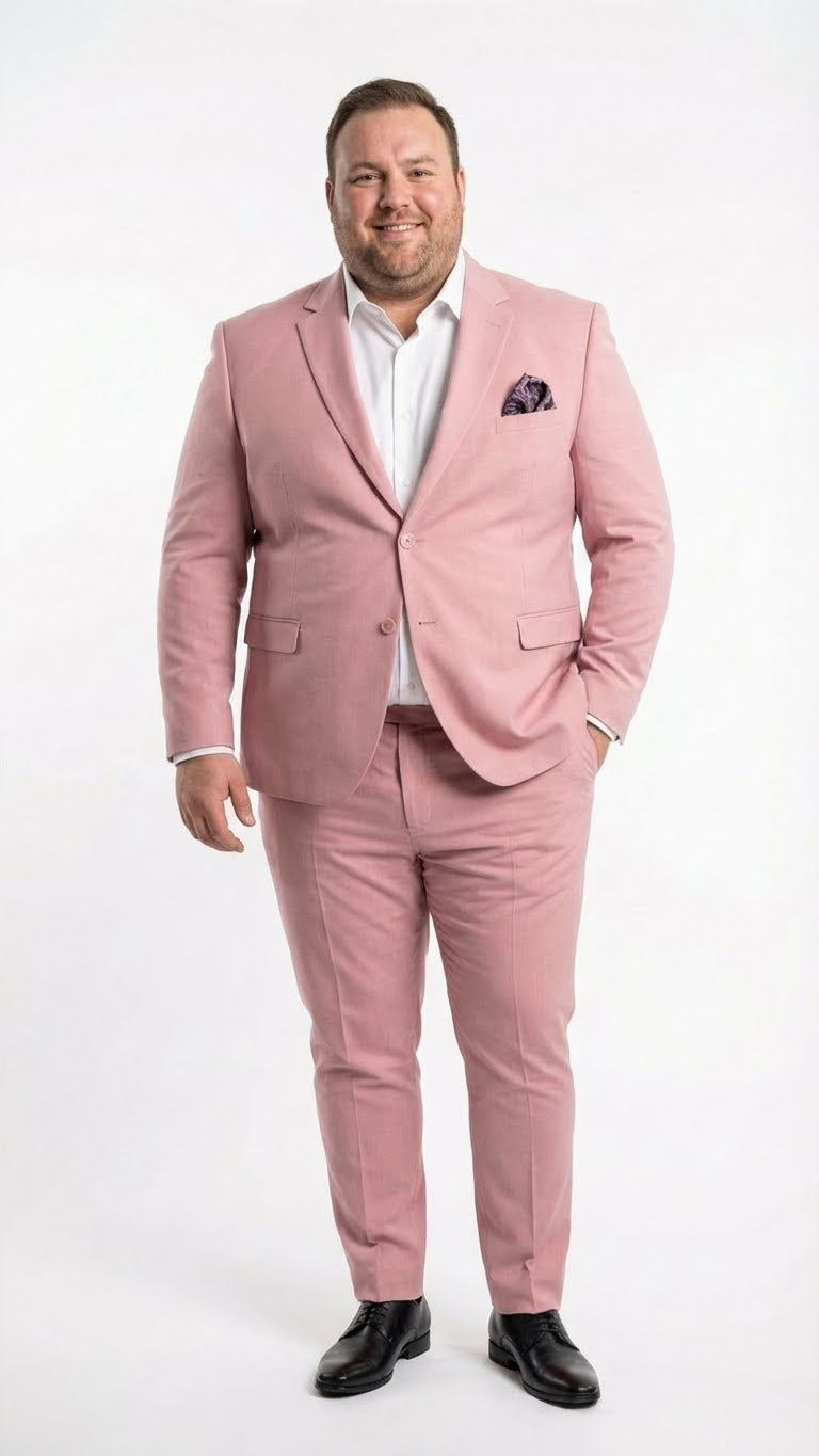 Vitali Brand Modern Fit Men’s Light Pink Formal Suit - Blush Color - 34 Short or Extra Small