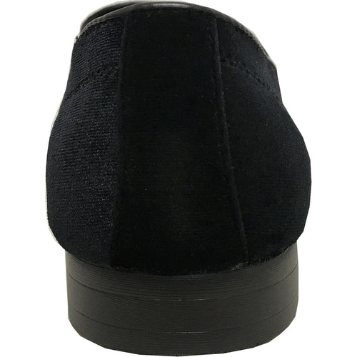 "Black Velvet Tuxedo Loafer - Modern Men's Slip-On Style"