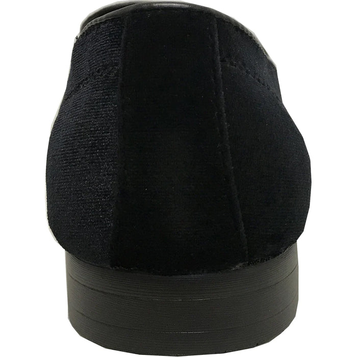 "Black Velvet Tuxedo Loafer - Modern Men's Slip-On Style"