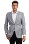"Regular Fit Men's Sport Coat - Two Button, Light Grey with Blue & Pink Plaid"