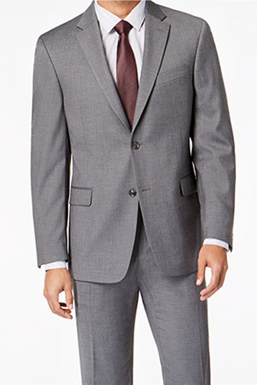 Modern Fit - Mens Basic 2 Button Modern Fit Suit in Light Grey
