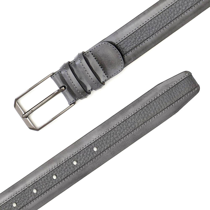 Mezlan Leather & Deerskin Belt - Luxury Italian Crafted