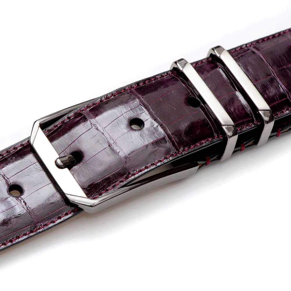 Mezlan Crocodile Belt Burgundy - 34