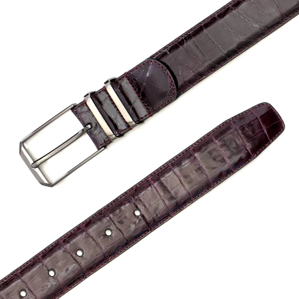 Mezlan Crocodile Belt Burgundy - 34