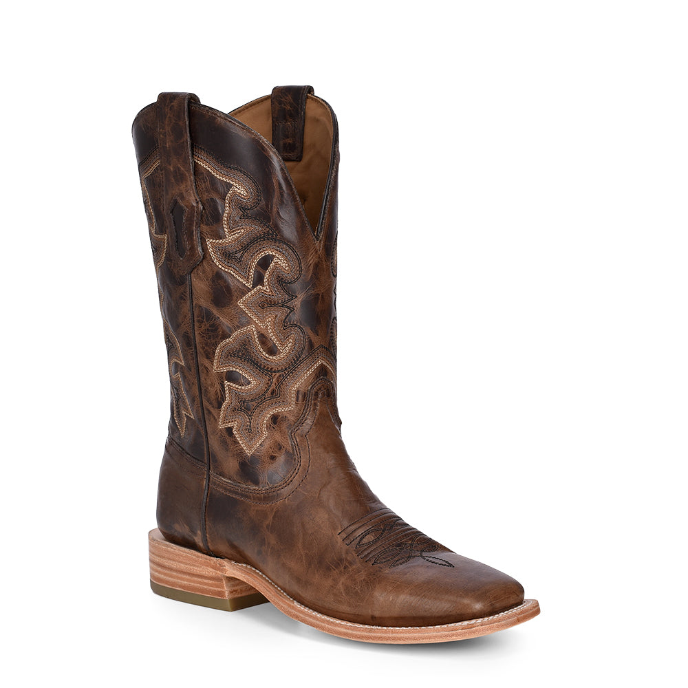 Square Toe Mens Cowboy Boots - Moka - EE