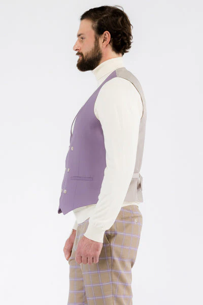 Modern Slim Fit Mens Suit – 2 Button Notch Lapel with U-Shaped Double Breasted Vest - 34 Short or Extra Small