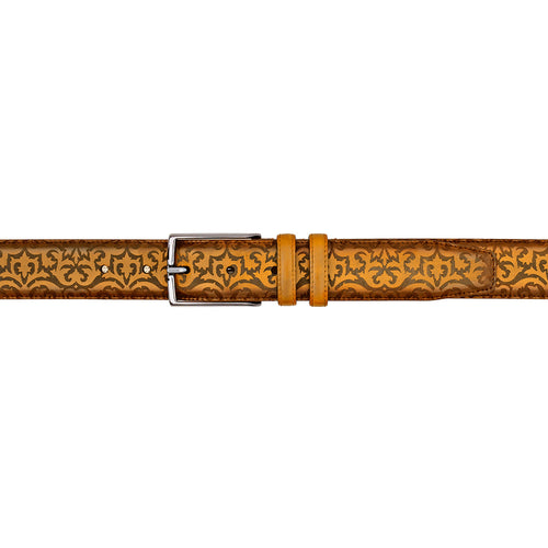 Mezlan Laser-Print Calfskin Belt - Luxury Italian Leather Belt