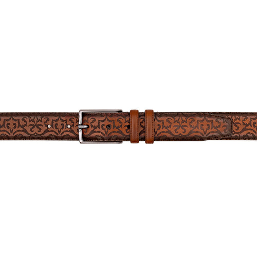 Mezlan Laser-Print Calfskin Belt - Luxury Italian Leather Belt