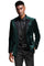 "Velvet Prom 2025 Tuxedo Jacket for Men in Hunter Green - Textured Style"