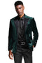 "Velvet Prom 2025 Tuxedo Jacket for Men in Hunter Green - Textured Style"