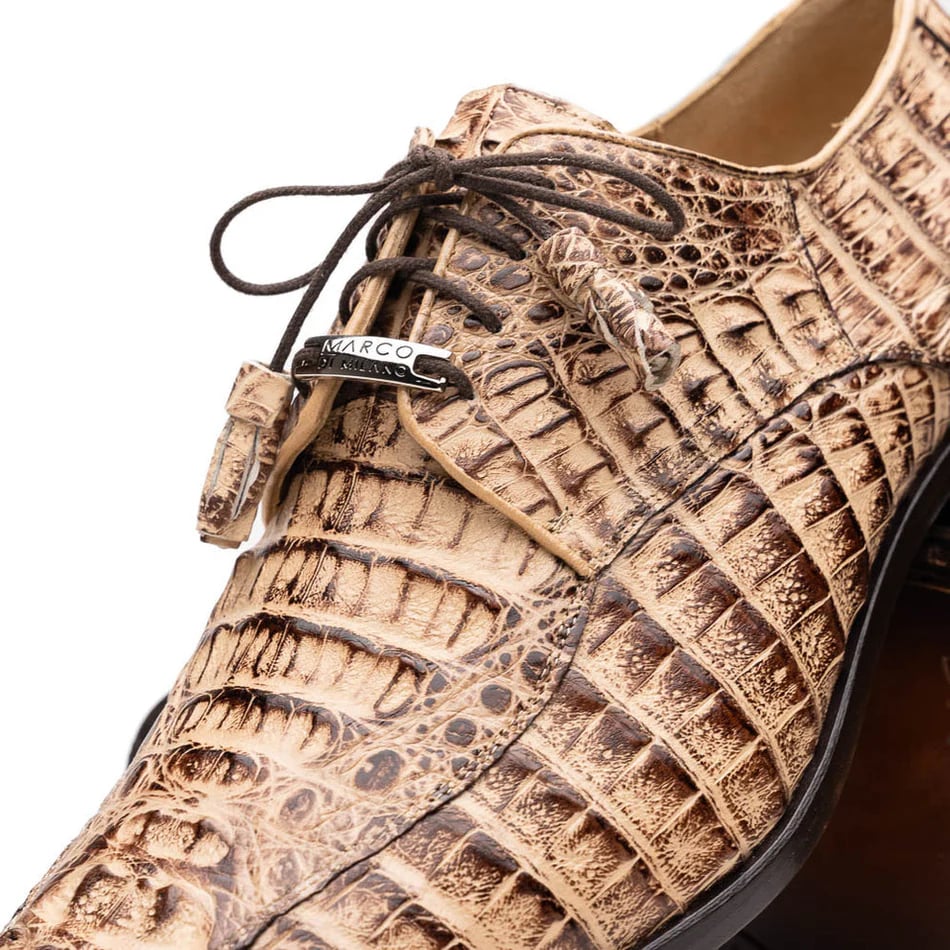 Marco Di Milano Apricena Men'shoes Genuine Caiman Crocodile Dress Derby Oxfords - 6