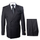 Suit With Pleated Pants Peak Lapel Wool Fabric Suit in Color Solid Black By Rossiman Athletic Classic Fit