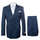 Suit With Pleated Pants Peak Lapel Wool Fabric Suit in Color Solid Navy By Rossiman Athletic Classic Fit