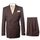 Suit With Pleated Pants Peak Lapel Wool Fabric Suit in Color Solid Brown By Rossiman Athletic Classic Fit