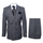 Suit With Pleated Pants Peak Lapel Wool Fabric Suit in Color Charcoal and Blue By Rossiman Athletic Classic Fit