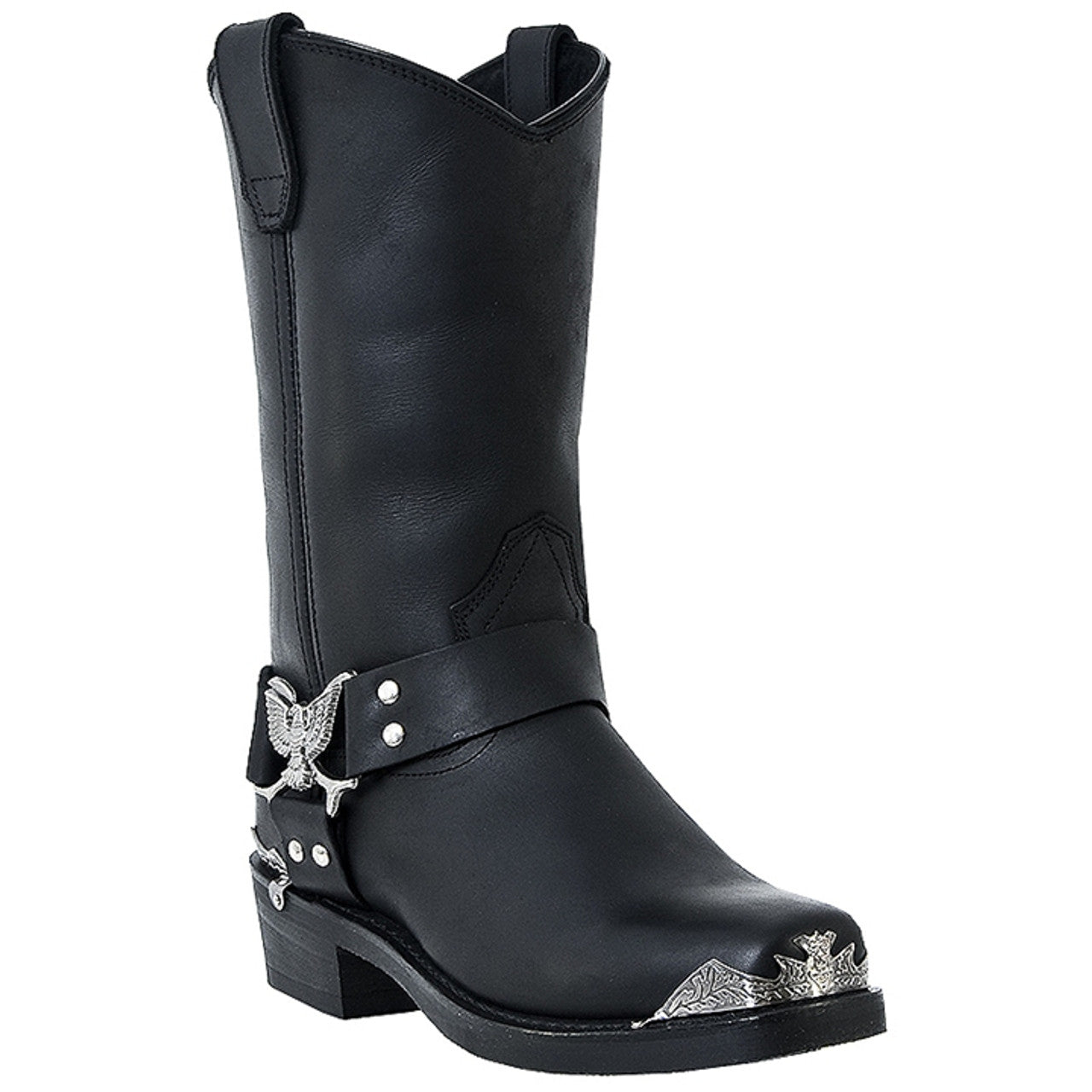 Dingo Black Leather Biker Boots - 6D