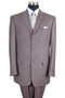 "Classic Fit Men's 3-Button Pinstripe Banker Suit in Tan"