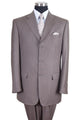 "Classic Fit Men's 3-Button Pinstripe Banker Suit in Tan"