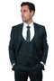 "Men's Hunter Green Skinny Wedding & Prom 2025 Suit - One Button Peak Lapel with Lowcut Vest"