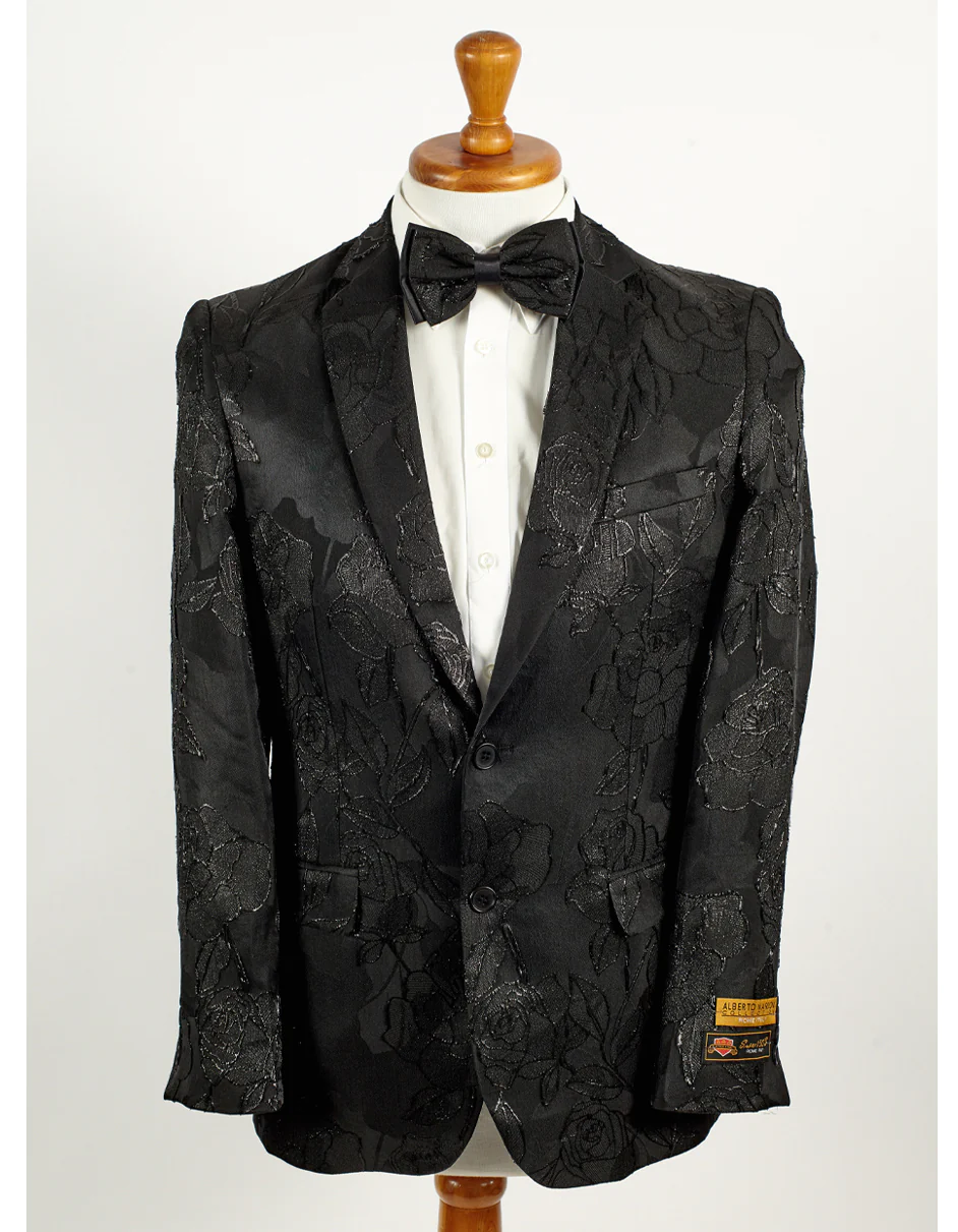 Best Mens 2 Button Black Shiny Floral Paisley Prom 2026 and Wedding Tuxedo  - For Men  Fashion Perfect For Wedding or Prom 2026 or Business  or Church - XS