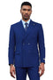 Men's Designer Stacy Adams Classic Double Breasted Suit in Blue