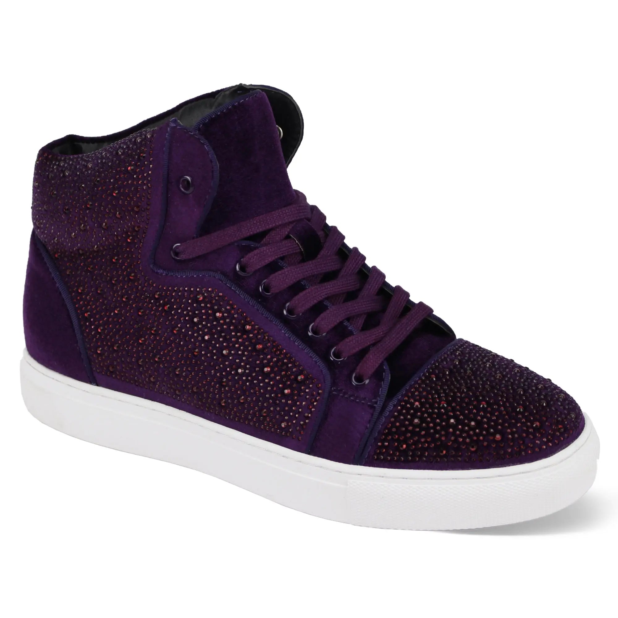 Flash in Grape Jeweled High Top Sneakers - 7 Standard / D / Medium