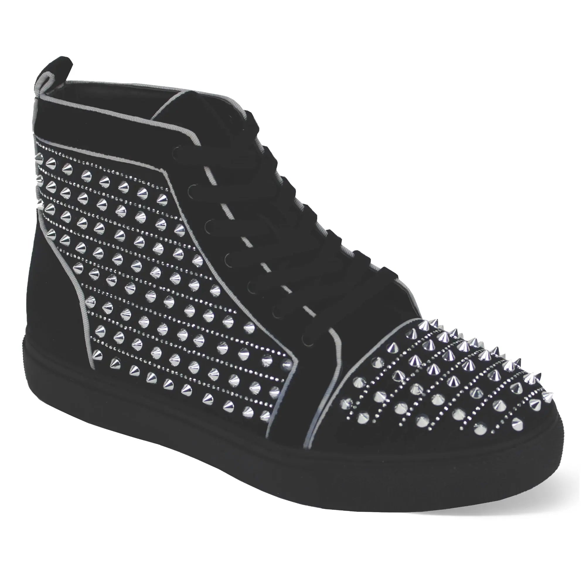 Junior Studded High Top Sneakers - 7 Standard / D / Medium