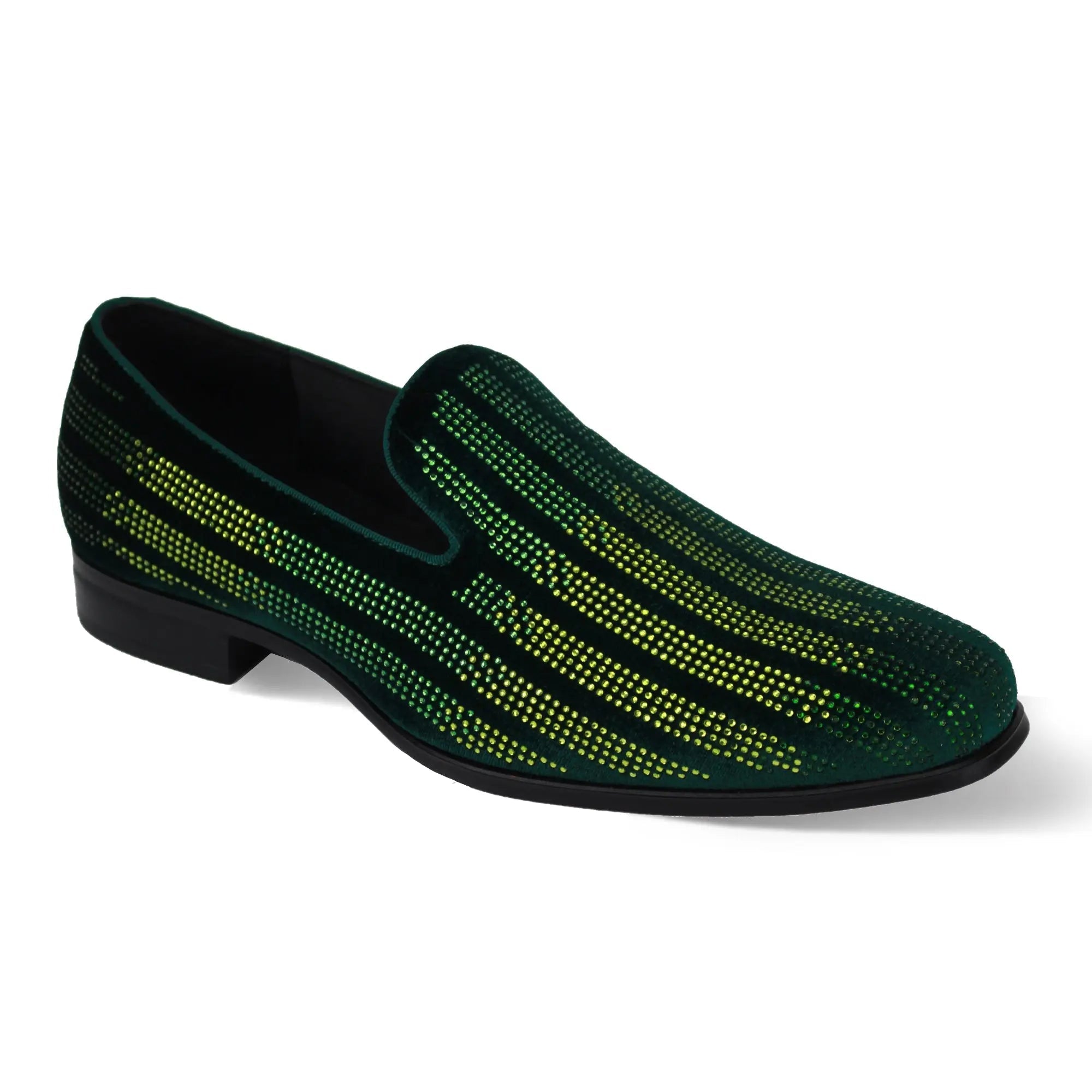 Marco Velvet Rhinestone Smoker Slip-On Loafers - 7 Standard / D / Medium