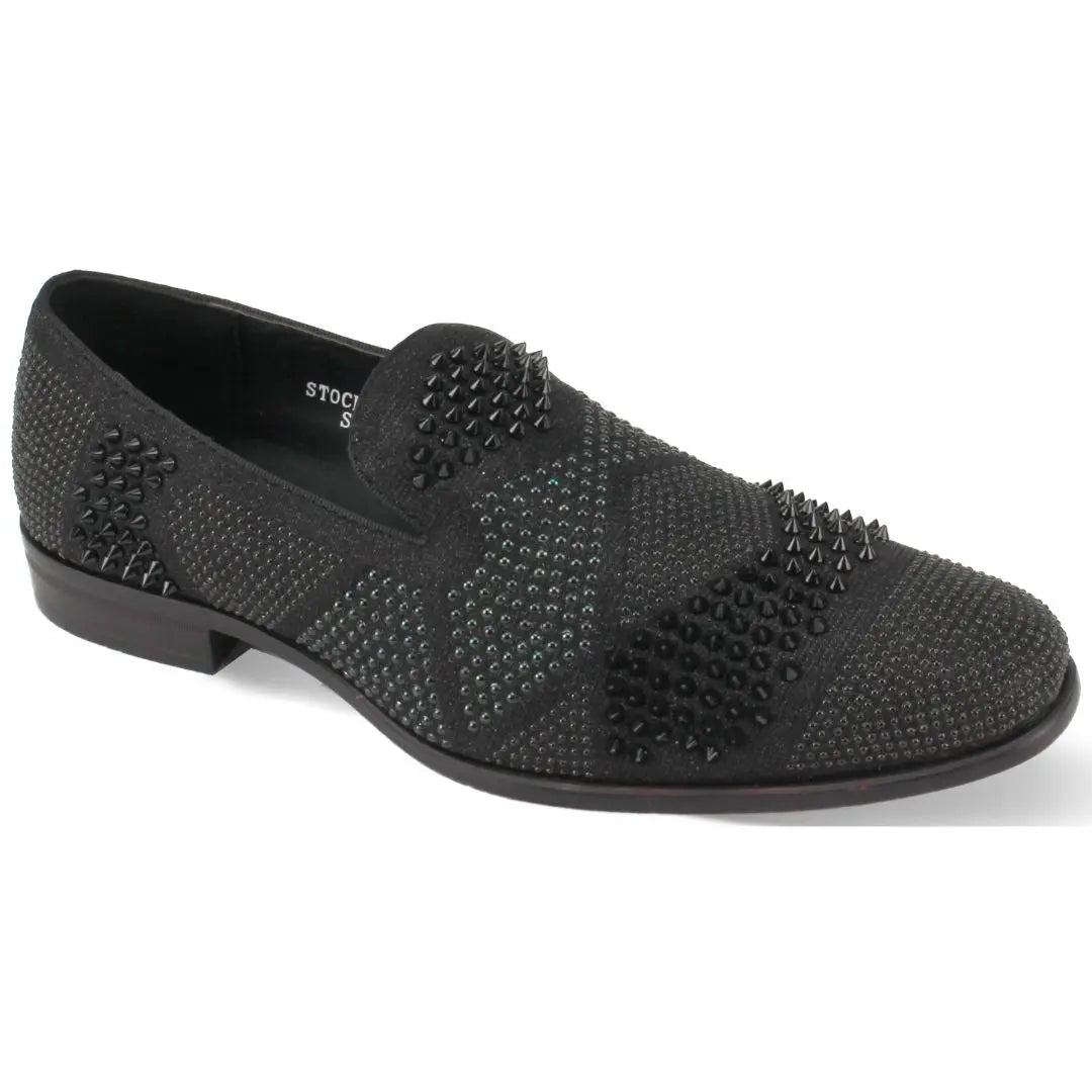 Ozzy Velvet Studded Smoker Shoes - 7 Standard / D / Medium