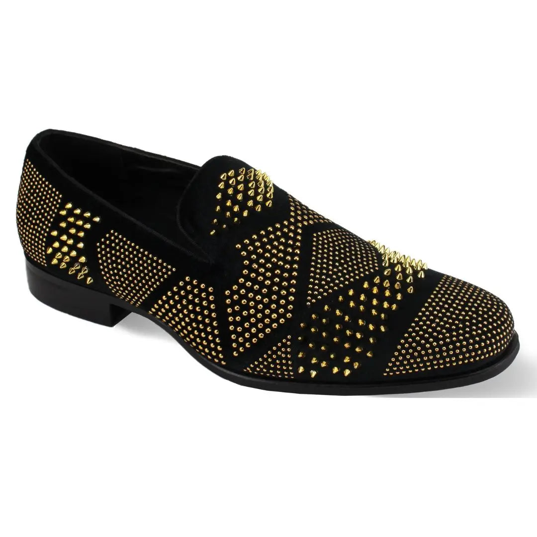 Ozzy Velvet Studded Smoker Shoes - 7 Standard / D / Medium