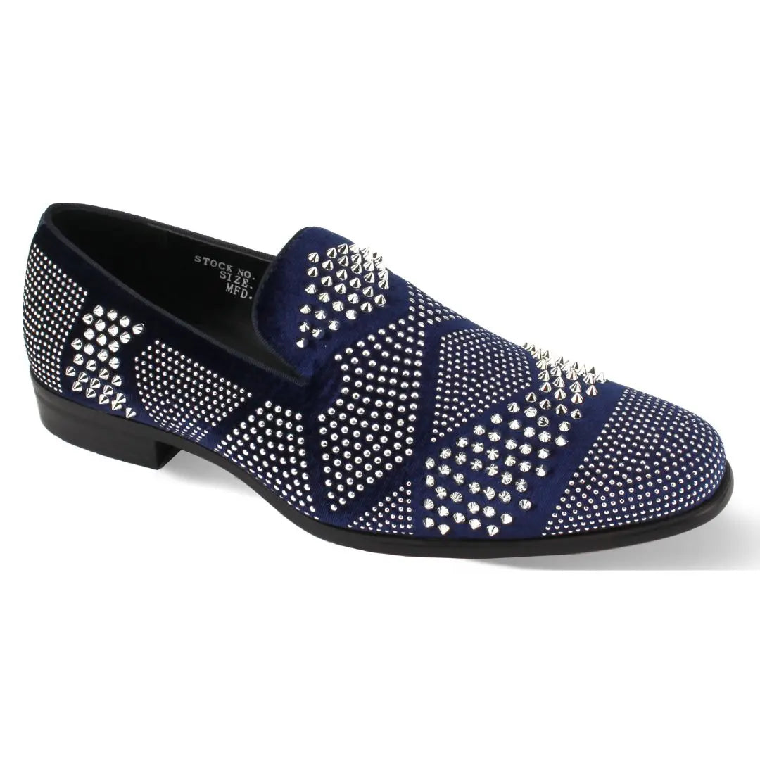 Ozzy Velvet Studded Smoker Shoes - 7 Standard / D / Medium