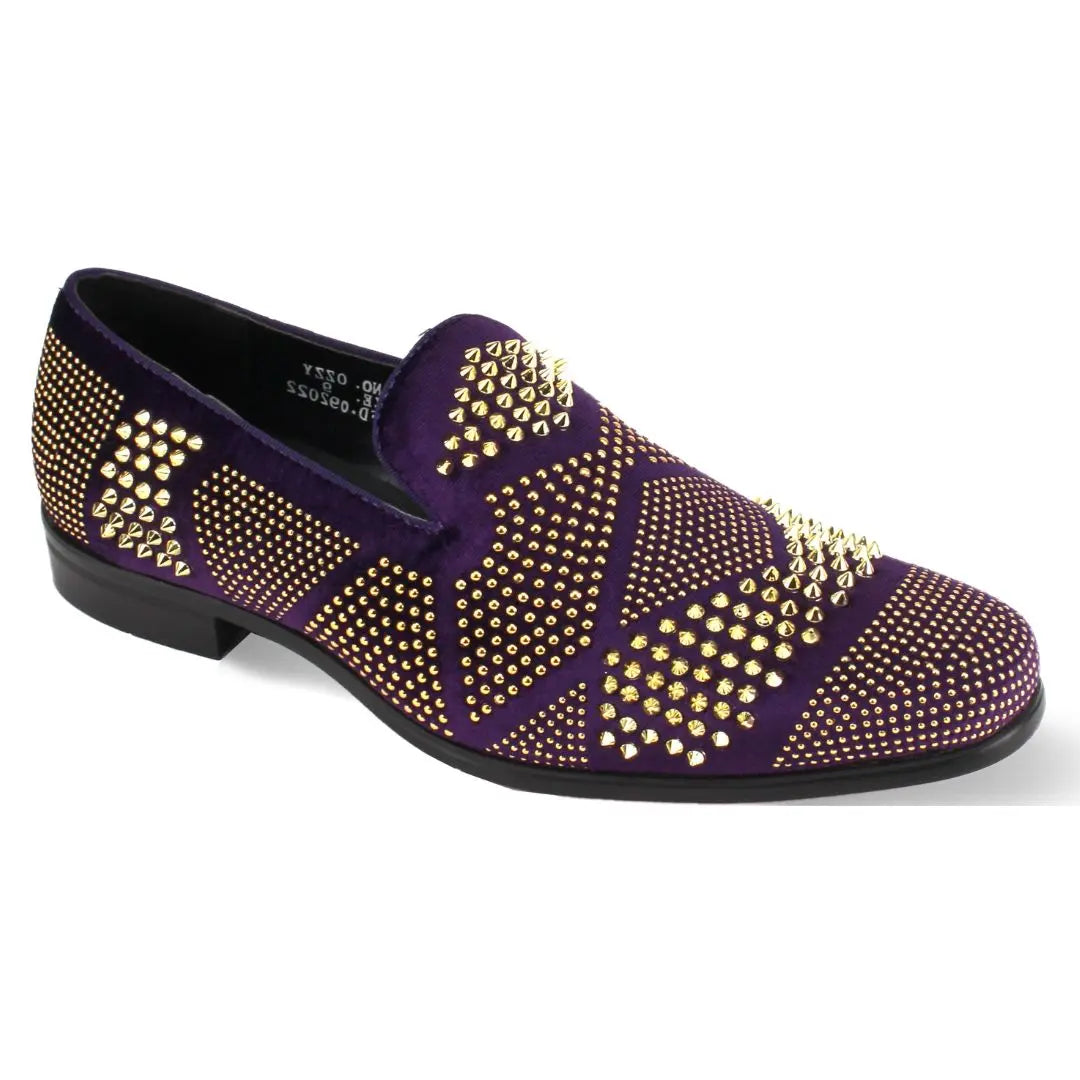 Ozzy Velvet Studded Smoker Shoes - 7 Standard / D / Medium