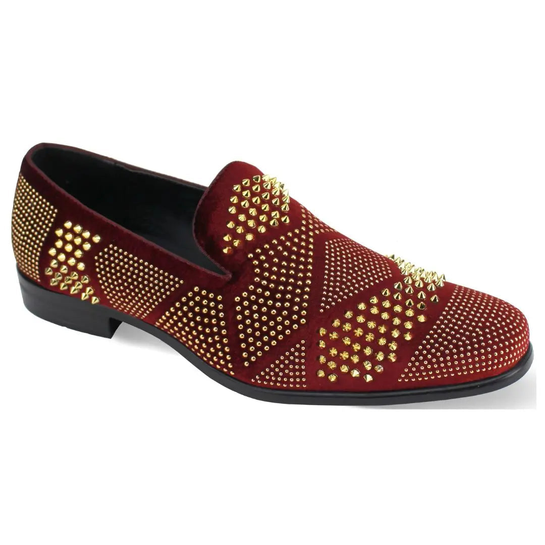 Ozzy Velvet Studded Smoker Shoes - 7 Standard / D / Medium