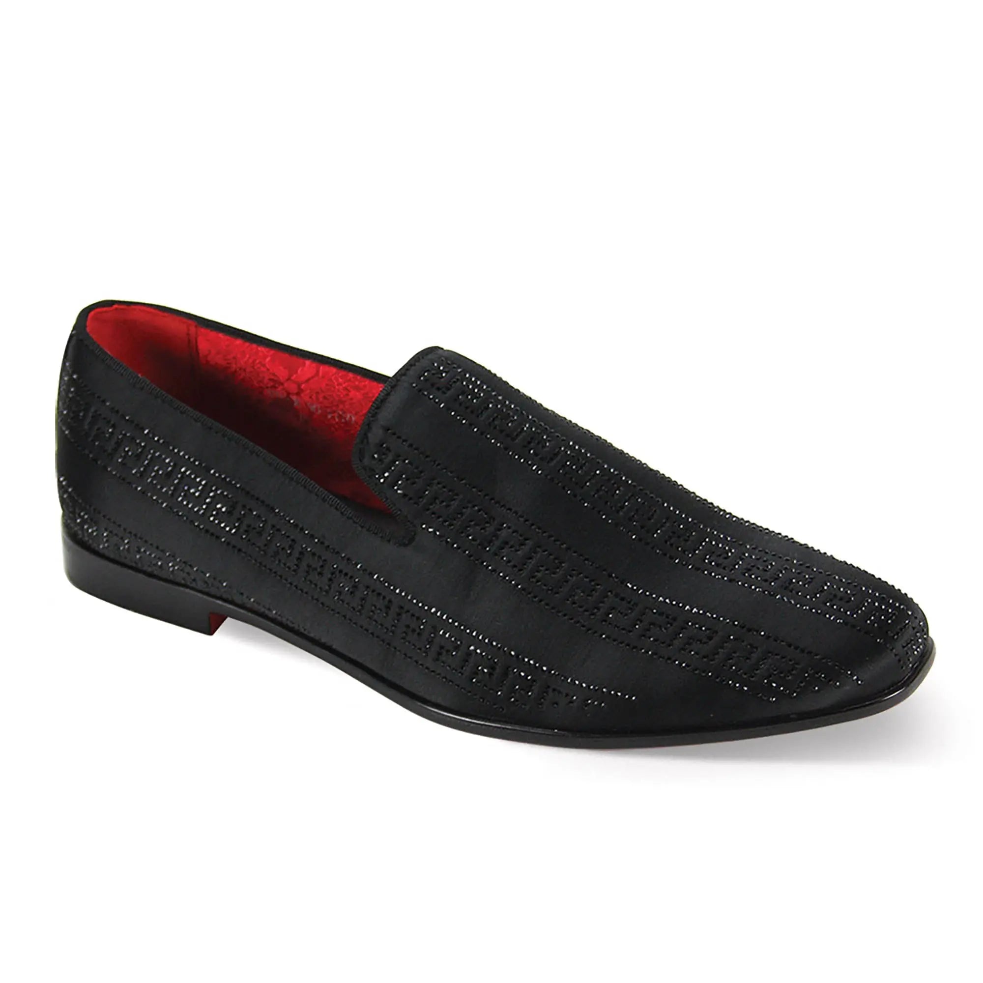 Vito Velvet Rhinestone Slip-On Smoking Loafers - 7 Standard / D / Medium