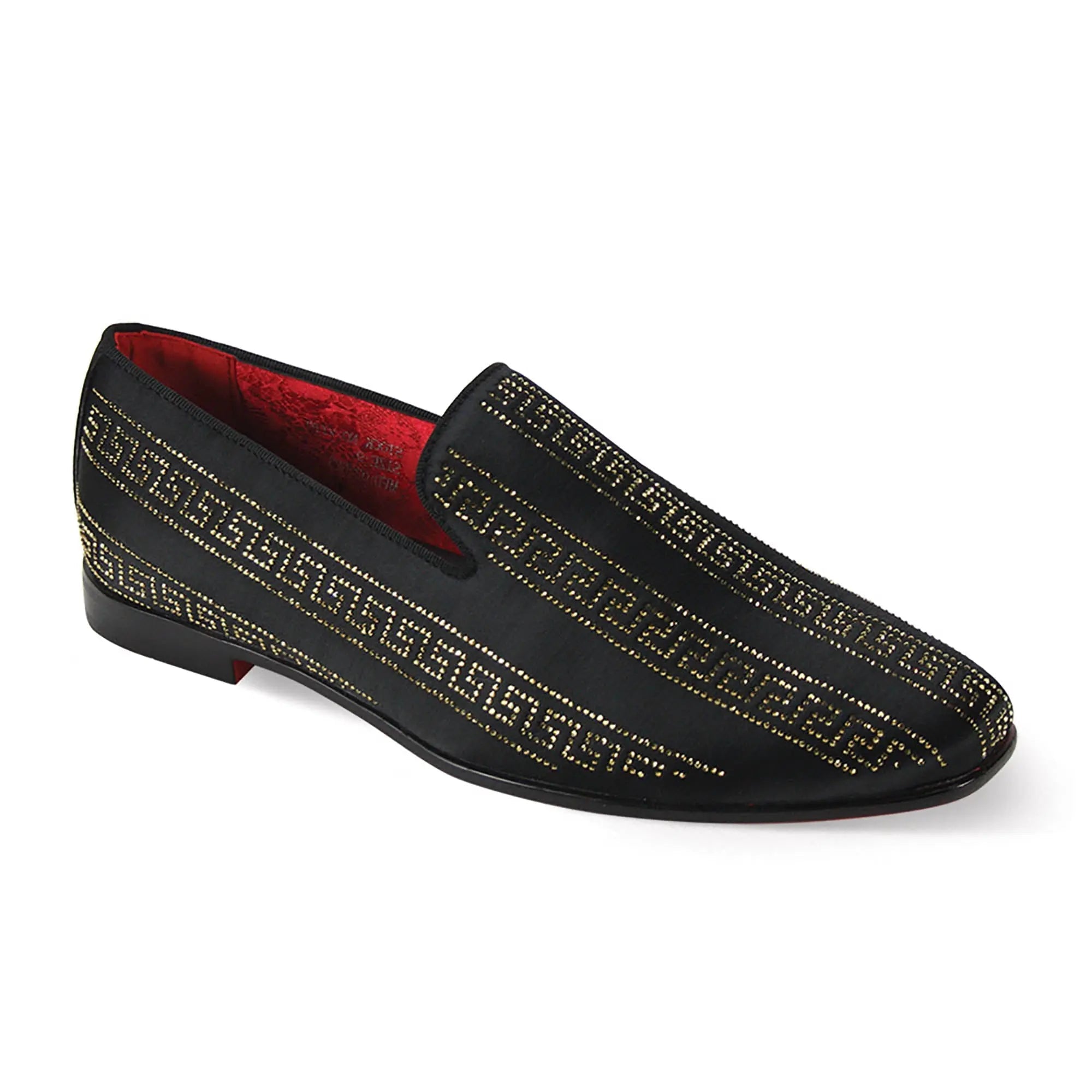 Vito Velvet Rhinestone Slip-On Smoking Loafers - 7 Standard / D / Medium