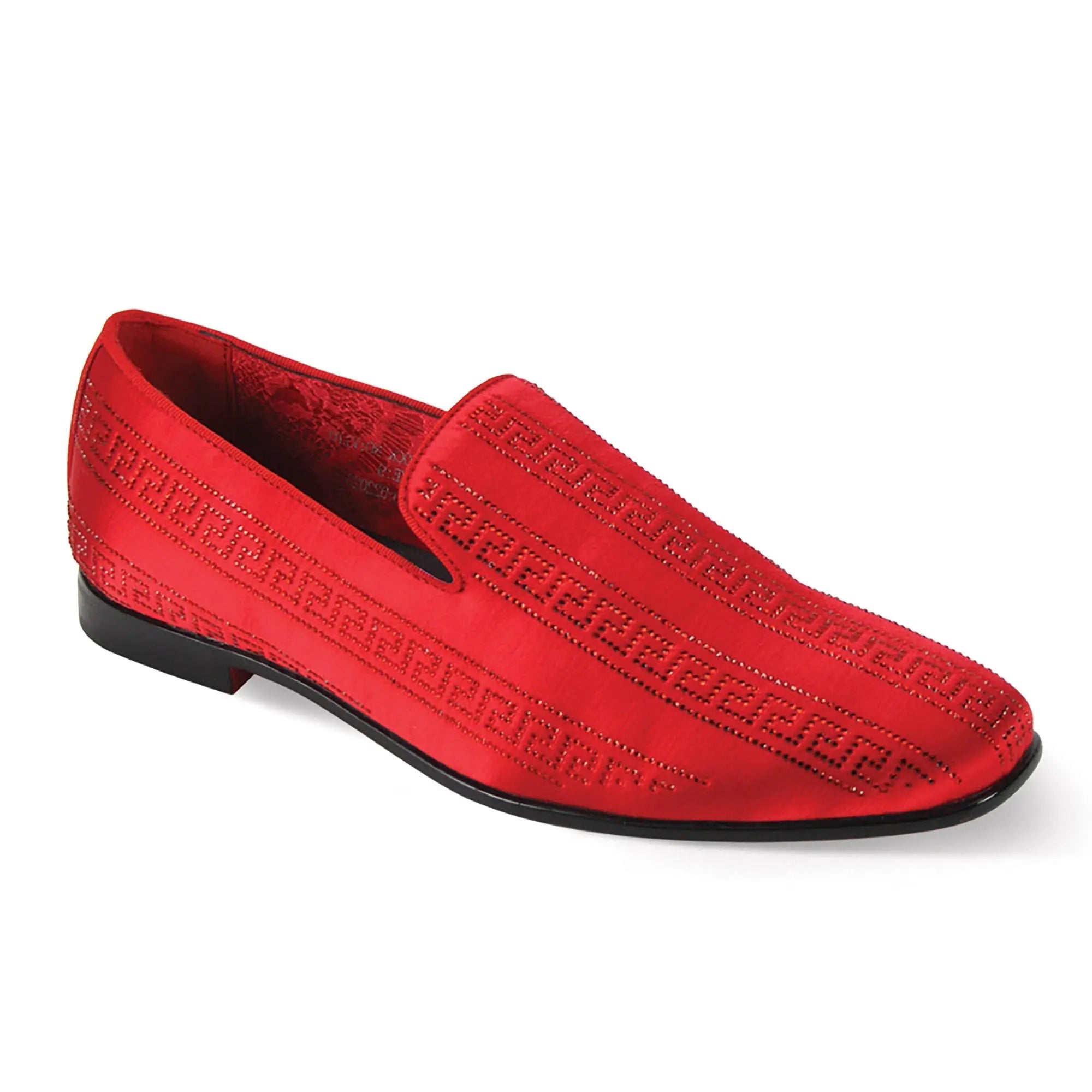 Vito Velvet Rhinestone Slip-On Smoking Loafers - 7 Standard / D / Medium