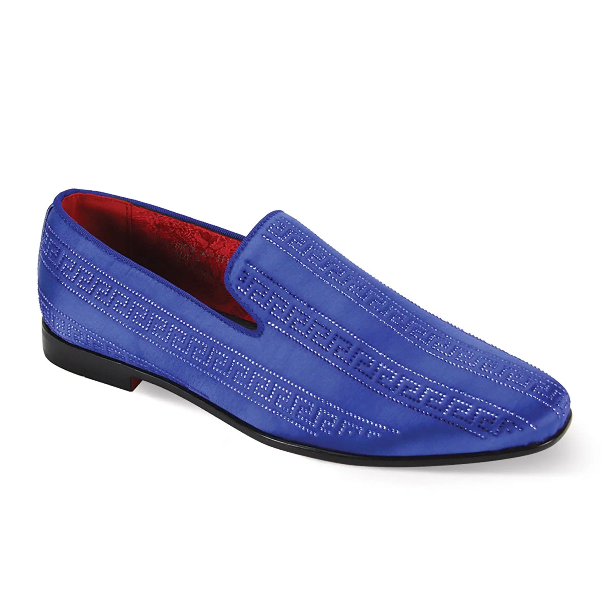 Vito Velvet Rhinestone Slip-On Smoking Loafers - 7 Standard / D / Medium