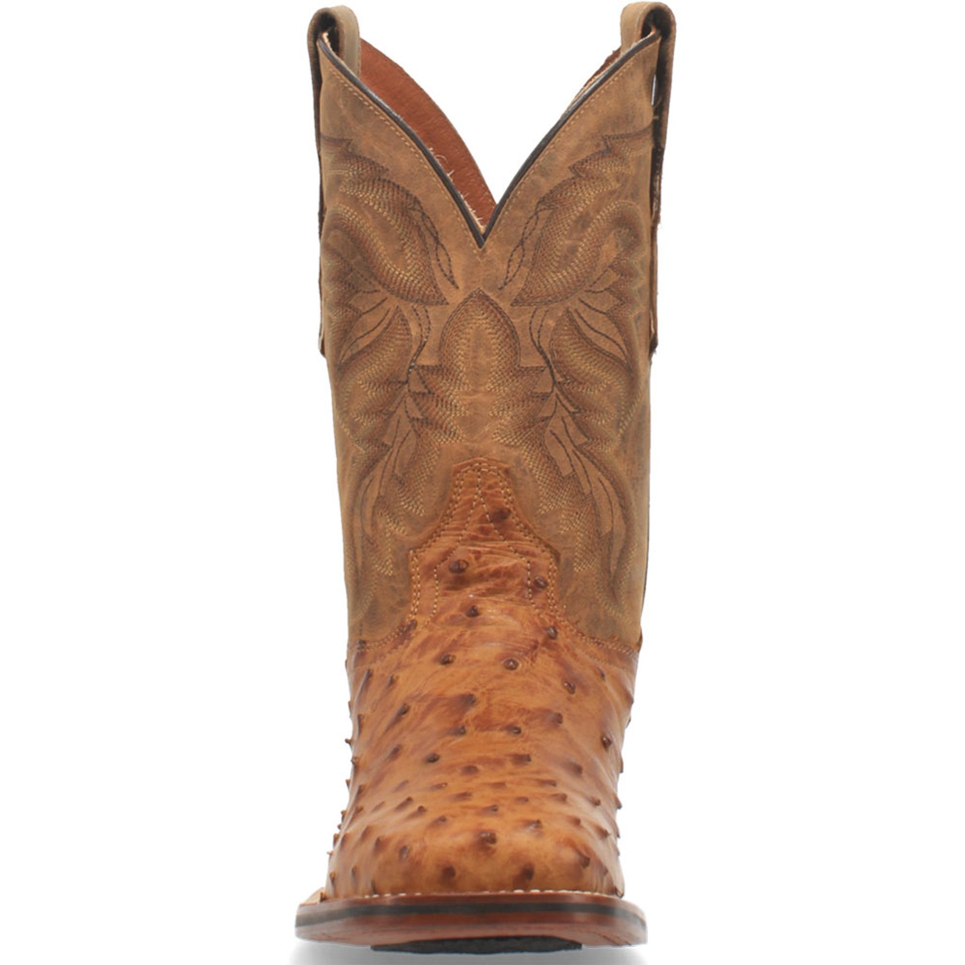 Dan Post Men’s Alamosa Tan Genuine Ostrich 11 Broad Square Toe Cowboy Certified Boot - 7D