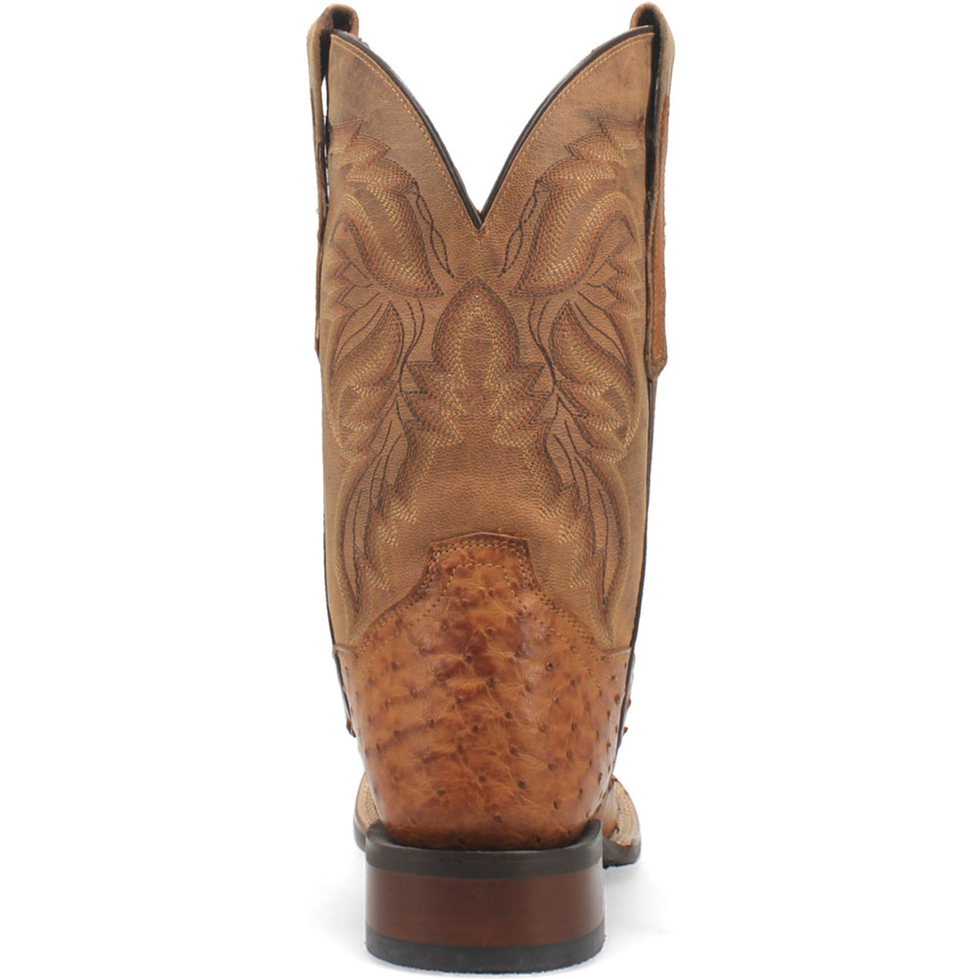 Dan Post Menâ€™s Alamosa Tan Genuine Ostrich 11 Broad Square Toe Cowboy Certified Boot - 7D