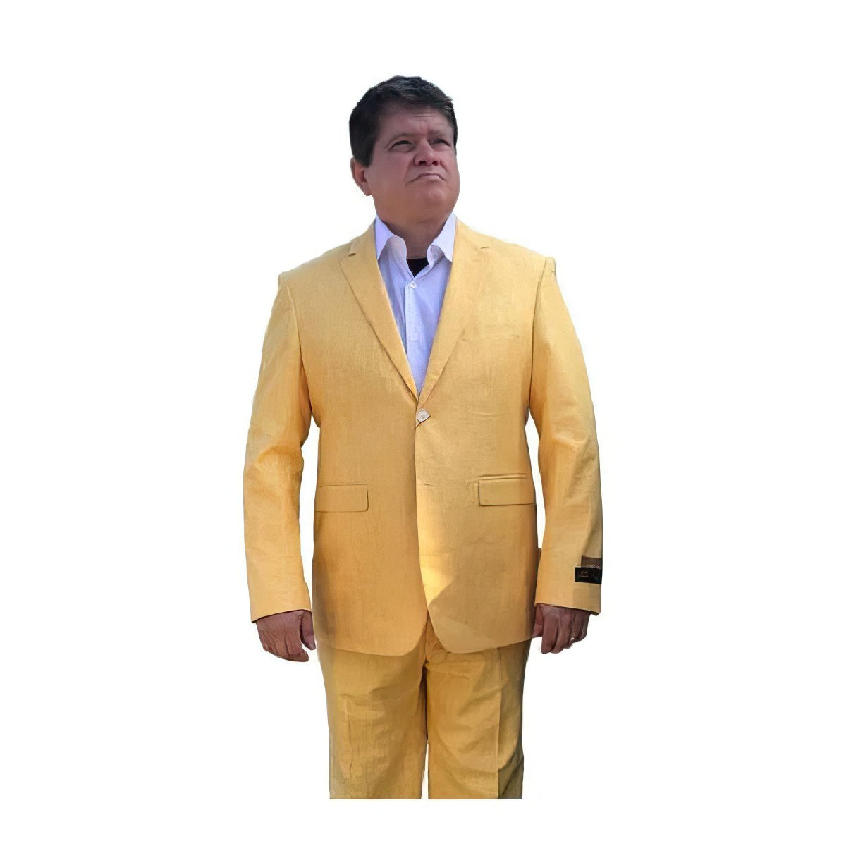 Alberto Nardoni Gold ~ Yellow Two Button Vested Suit - 38 Short Jacket+32 Waist Adjustable 28to34)(Height: 5 4 to5 7 )(Neck  15-16.5)S-M)