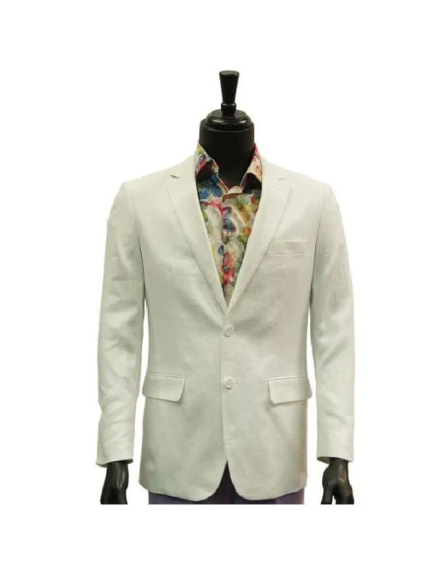 Alberto Nardoni Notch Lapel Linen White Overcoat - Coat Size 38