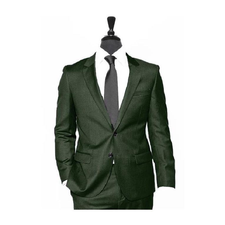 Alberto Nardoni Olive Two Button Notch Lapel Wool Suit