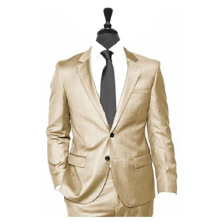 Alberto Nardoni Tan~Khaki~Taupe Vested Linen Wedding Suit