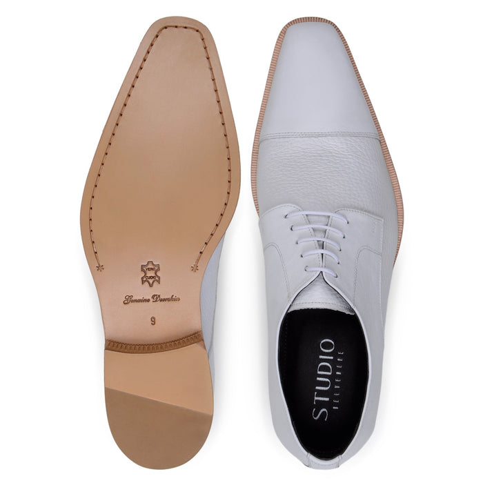 Belvedere Alexander White Ostrich Leather Luxury Shoe
